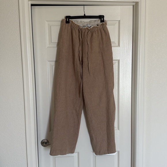 Zara Beige Linen Trousers - Picture 2 of 5